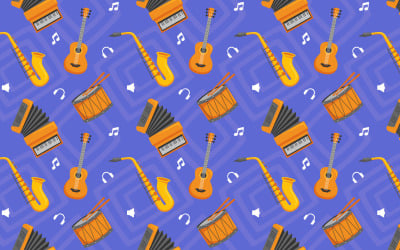 Muziekinstrument naadloos patroon