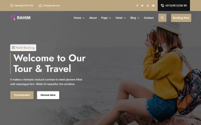 Rahim - Modelo de site HTML5 para turismo e viagens multiuso, agência hoteleira