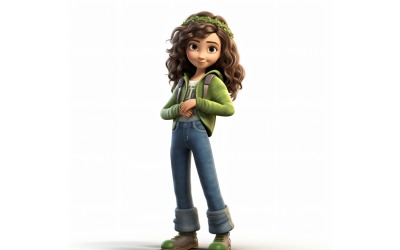 3D pixar Character Child Girl with relevant environment 19
