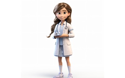 3D pixar Character Child Girl with relevant environment 47