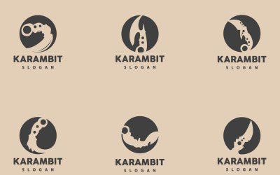 Kerambit Logo Broń Narzędzie Wektor DesignV9