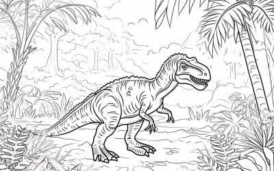 Ausmalbilder Allosaurus Dinosaurier 3