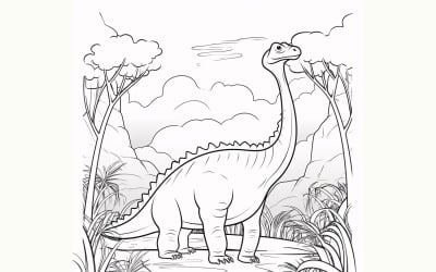 Brachiosaurus Dinosaur målarbok 3