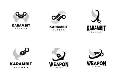 Design de vetor de ferramenta de arma de logotipo KerambitV15