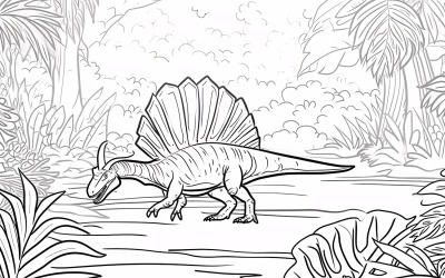Omalovánky Spinosaurus Dinosaurus 7