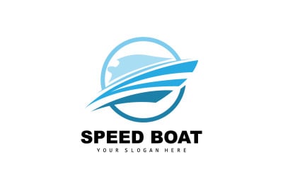 Speed Boat Logo Ship Sailboat DesignV15