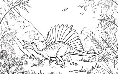 Spinosaurus Dinosaur målarbok 1
