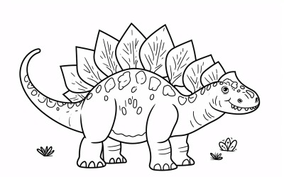 Stegosaurus Dinosaur målarbok 2