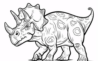 Triceratops dinoszaurusz színező oldalak 3