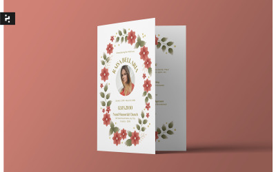 Wit minimaal bloemenbegrafenisprogramma