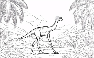 Coloriage Dinosaure Gallimimus 4