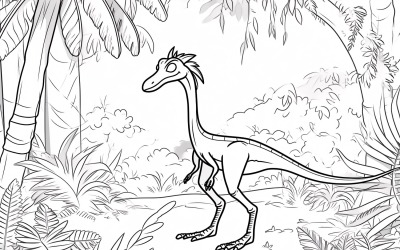 Compsognathus Dinosaur målarbok 3