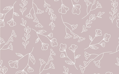 粉彩线条花卉无缝图案