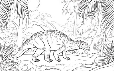 Iguanodon Dinosaur Colouring Pages 4