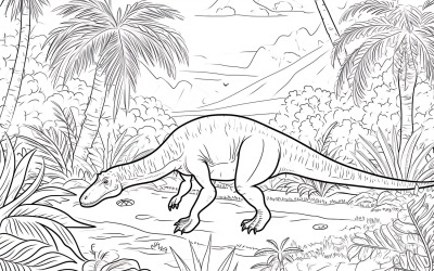 Kolorowanki z dinozaurami Iguanodon 8