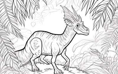 Parasaurolophus Dinosaur Colouring Pages 2