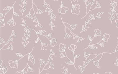 Pastel Çizgi Çiçek Dikişsiz Desen