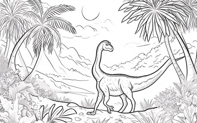 Therizinosaurus Dinosaur målarbok 3