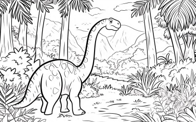 Coloriage Dinosaure Brontosaure 3