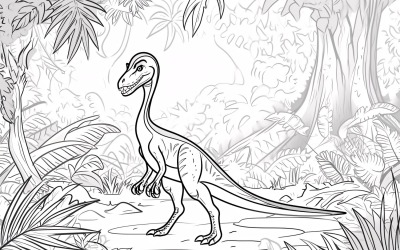 Malvorlagen 2 zum Thema Sinosauropteryx-Dinosaurier.