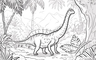 Ouranosaurus Dinosaur målarbok 3