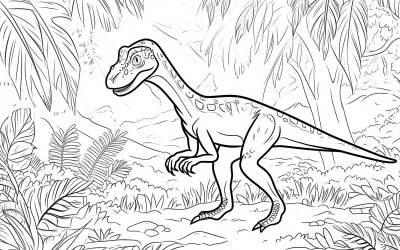 Sinosauropteryx Dinosaur målarbok 3.