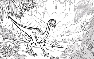 Sinosauropteryx Dinosaur målarbok 4