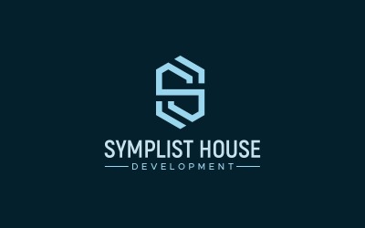 Bokstaven S hus logotyp formgivningsmall