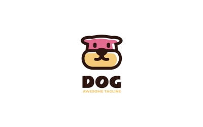 Hond eenvoudige mascotte logo stijl 3