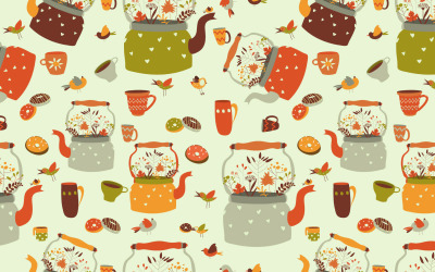 Fundo padrão sem costura com chá