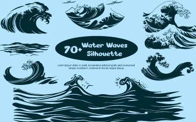 70+ silhouettes de vagues d&amp;#39;eau