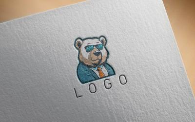 Крутой медведь логотип-вектор-12-0470-23