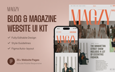 Magzy - Blog ve Dergi Web Sitesi Kullanıcı Arayüzü Kiti