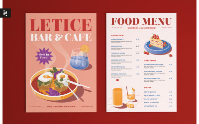 Menu De Restaurant De Nourriture Créative Rouge