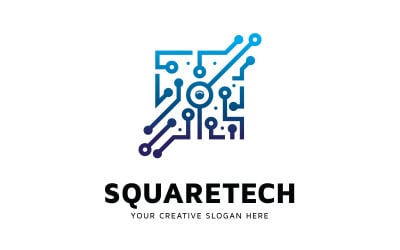 Modèle de conception de logo Square Tech GRATUIT