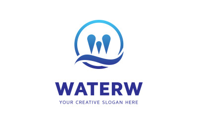 Modèle de conception de logo W Water GRATUIT