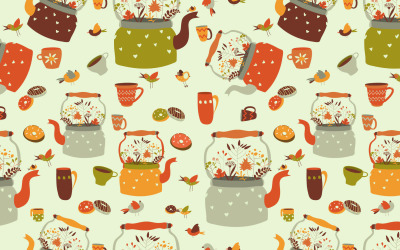 Seamless Pattern Background with Tea