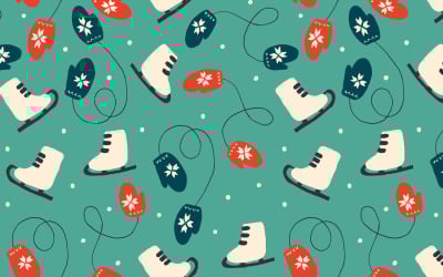 Skridskor och vantar gratulationskort och mönster