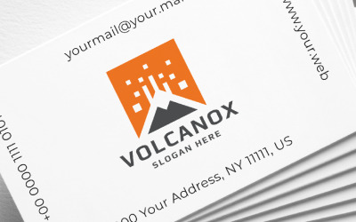Volcanox 字母 V 专业徽标