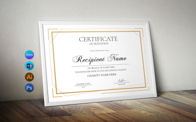 Certificato di donazione di Canva