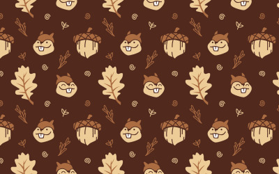 Eichhörnchen, karikatur, vektor, seamless, muster, hintergrund