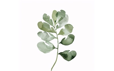 Pintura estilo acuarela de hojas de culantrillo 3