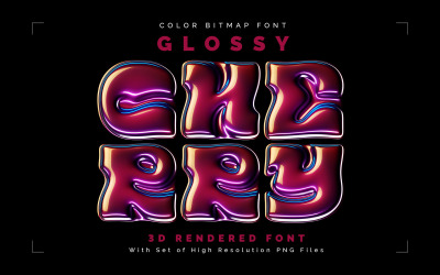 Glossy Cherry — 彩色位图字体