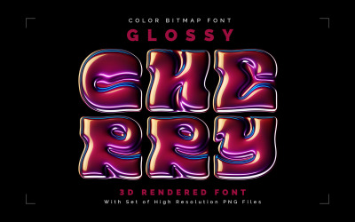 Glossy Cherry — Police bitmap couleur