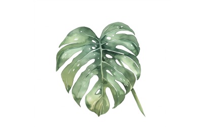 Monstera deixa pintura estilo aquarela 5