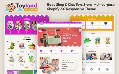 Toyland – Obchod pro miminka a obchod s hračkami pro děti Víceúčelové citlivé téma Shopify 2.0