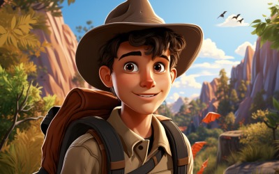 3D Character Child Boy Park_Ranger with relevant environment 4