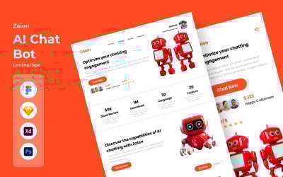 Zaion - Целевая страница чат-бота Ai V1