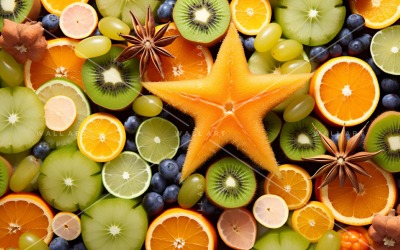 Citrus Fruits Background flat lay 3