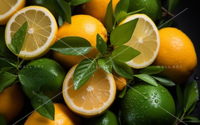Citrus Fruits Background flat lay on Dark Green Background 14